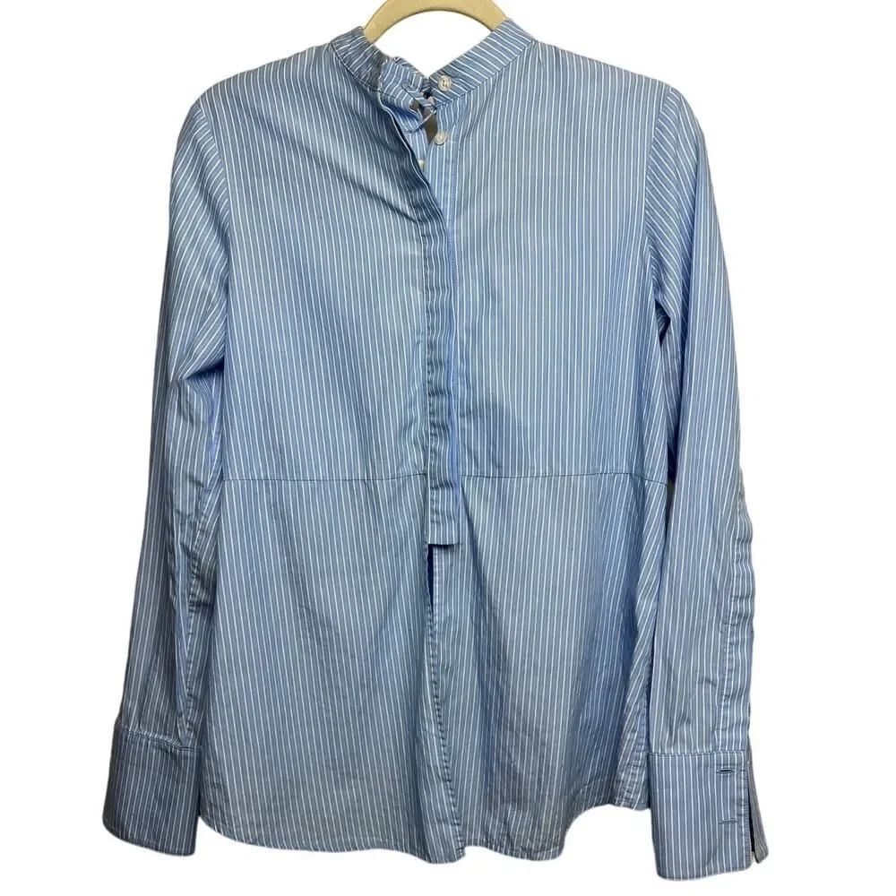 MISHA NONOO Blue Striped Button Down Shirt Sz. S - Picture 10 of 10